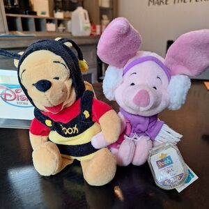 Disney Pooh and Piglet Plush Set - Red and Pink